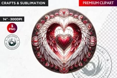 Stained Glass Valentine Clipart, Valentines day PNG,Love Product Image 1