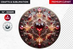 Stained Glass Valentine Clipart, Valentines day PNG,Love Product Image 1