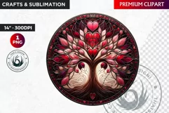 Stained Glass Valentine Clipart, Valentines day PNG,Love Product Image 1