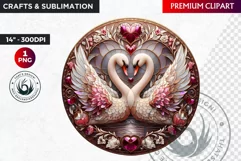 Stained Glass Valentine Clipart, Valentines day PNG,Love Product Image 1