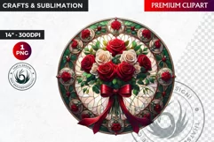 Stained Glass Valentine Clipart, Valentines day PNG,Love Product Image 1