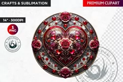 Stained Glass Valentine Clipart, Valentines day PNG,Love Product Image 1
