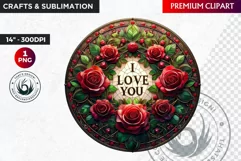Stained Glass Valentine Clipart, Valentines day PNG,Love Product Image 1