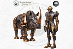 Steampunk Robots Clipart Mechanical Animals Graphics Product Image 11