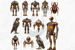 Steampunk Robots Clipart Mechanical Animals Graphics Product Image 12