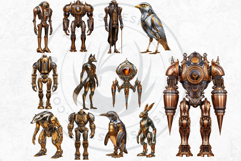 Steampunk Robots Clipart Mechanical Animals Graphics Product Image 6