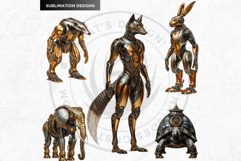 Steampunk Robots Clipart Mechanical Animals Graphics Product Image 7