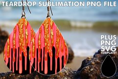 3D Color Splash Teardrop Earrings Design Product Image 1