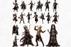 The Bone Circus Clipart, Gothic Skeleton Carnival PNG bundle Product Image 4