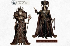 The Bone Circus Clipart, Gothic Skeleton Carnival PNG bundle Product Image 5