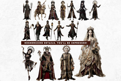 The Bone Circus Clipart, Gothic Skeleton Carnival PNG bundle Product Image 6