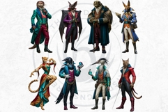 Gilded Menagerie Royal Animal Clipart, Aristocratic Fantasy Product Image 11