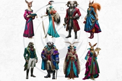 Gilded Menagerie Royal Animal Clipart, Aristocratic Fantasy Product Image 12