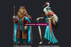 Gilded Menagerie Royal Animal Clipart, Aristocratic Fantasy Product Image 3