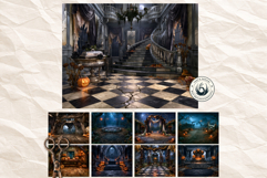 Hollow Eve Procession Backdrops | Spooky Halloween Papers Product Image 13