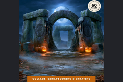 Hollow Eve Procession Backdrops | Spooky Halloween Papers Product Image 5