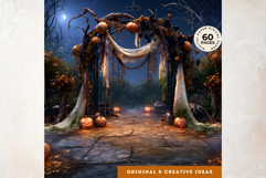 Hollow Eve Procession Backdrops | Spooky Halloween Papers Product Image 7