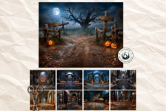 Hollow Eve Procession Backdrops | Spooky Halloween Papers Product Image 8