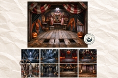 Hollow Eve Procession Backdrops | Spooky Halloween Papers Product Image 9