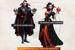 Hollow Eve Procession Halloween Clipart, Horror characters Product Image 7