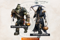 Hollow Eve Procession Halloween Clipart, Horror characters Product Image 8
