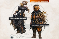 Hollow Eve Procession Halloween Clipart, Horror characters Product Image 9
