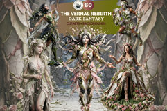 The Vernal Rebirth Dark Fantasy Clipart and Backgrounds Product Image 1