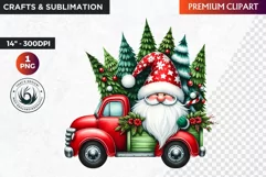 Christmas Gnome Clipart, Gnome png, christmas clipart,truck Product Image 1
