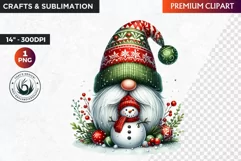 Christmas Gnome Clipart, Gnome png,christmas clipart,snowman Product Image 1