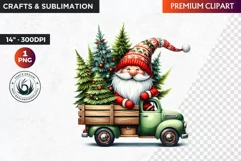 Christmas Gnome Clipart, Gnome png, christmas clipart,truck Product Image 1