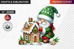Christmas Gnome Clipart, Gingerbread png, christmas clipart Product Image 1