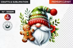 Christmas Gnome Clipart, Gingerbread png, christmas clipart Product Image 1