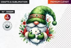 Christmas Gnome Clipart, polar bear png, christmas clipart Product Image 1