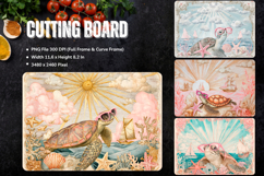 Turtle Cutting Board Blue Ocean Chopping Board Sublimation60 Product Image 1