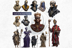 Undead Nobles, Dark Fantasy Skeleton &amp; Lich Clipart PNG Product Image 4