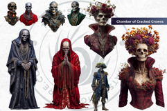 Undead Nobles, Dark Fantasy Skeleton &amp; Lich Clipart PNG Product Image 6