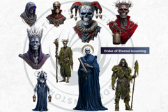 Undead Nobles, Dark Fantasy Skeleton &amp; Lich Clipart PNG Product Image 9