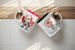 60 watercolor Canada day canadian flag maple leaf hockey polar bear beaver syrup design wrap sublimation bundle for mug