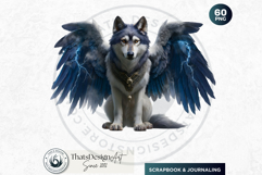 Watercolor Mystic Wolves Fantasy Clipart PNG Graphics Product Image 6