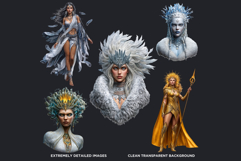 Weather Witches Elemental Sorceress PNG Illustrations Product Image 3