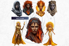 Weather Witches Elemental Sorceress PNG Illustrations Product Image 6