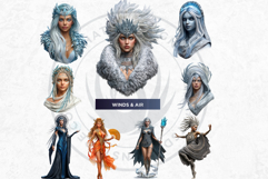 Weather Witches Elemental Sorceress PNG Illustrations Product Image 7