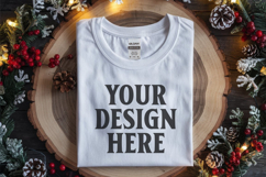 Gildan 64000 White Folded Christmas Flat Lay T-shirt Product Image 1