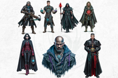 Witch hunters Clipart PNG Set, Fantasy Witches, black cat Product Image 9
