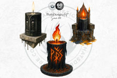 Fantasy Witchcraft Candles PNG, Magic Spell Clipart Grimoire Product Image 10