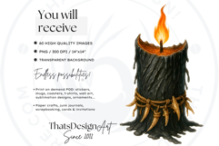 Fantasy Witchcraft Candles PNG, Magic Spell Clipart Grimoire Product Image 2