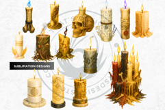 Fantasy Witchcraft Candles PNG, Magic Spell Clipart Grimoire Product Image 4
