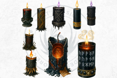 Fantasy Witchcraft Candles PNG, Magic Spell Clipart Grimoire Product Image 6