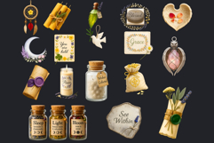 Witchy Nature Cliparts witchcraft Apothecary PNG Product Image 5