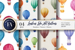 Lantern Hot Air Balloon Seamless Art Digital Paper Product Image 1